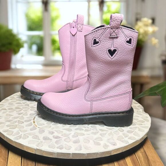 Dr. Martens BEX Heart Nappa Patent Leather Pull-On Boots Girls Size 1 New - Picture 7 of 13